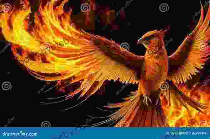 A Majestic Firebird, Its Feathers Ablaze With Vibrant Hues, Soars Through The Sky. Curious Creatures Of Russian Folklore