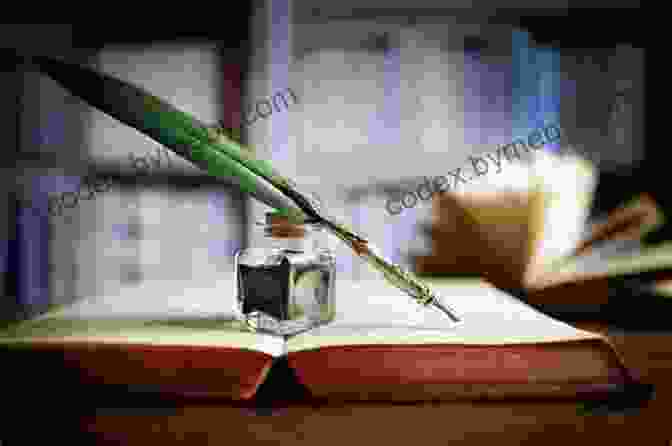 A Quill Pen Resting On An Open Book. Treasures Of The Twelve Cindy Lin