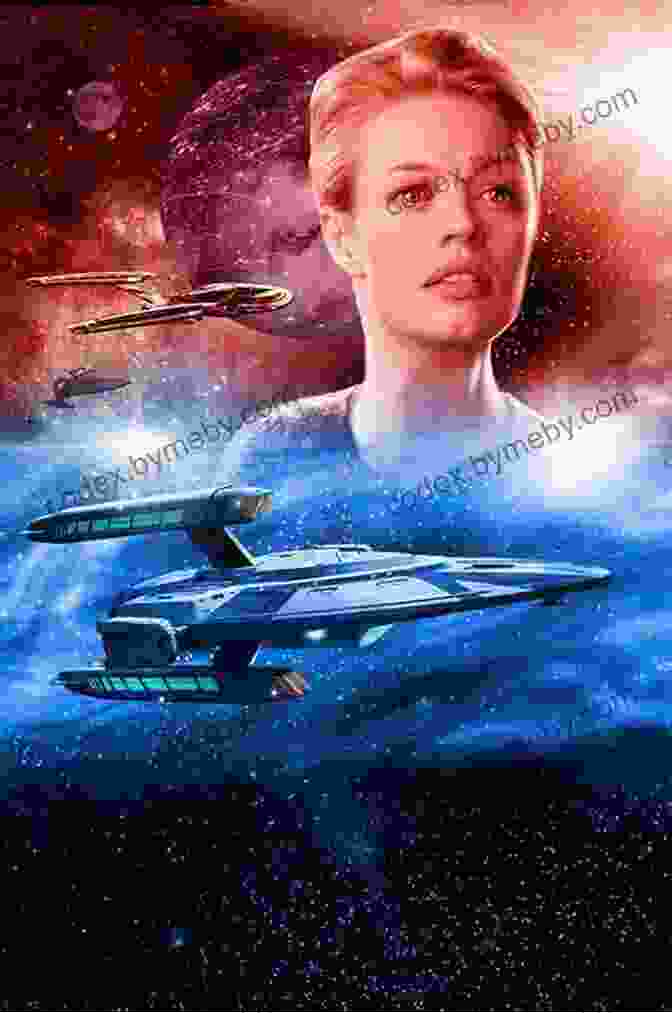 Homecoming: Star Trek Voyager Novel Cover Art Featuring The Ship Voyager Amidst Vibrant Nebulae Homecoming (Star Trek: Voyager) Christie Golden