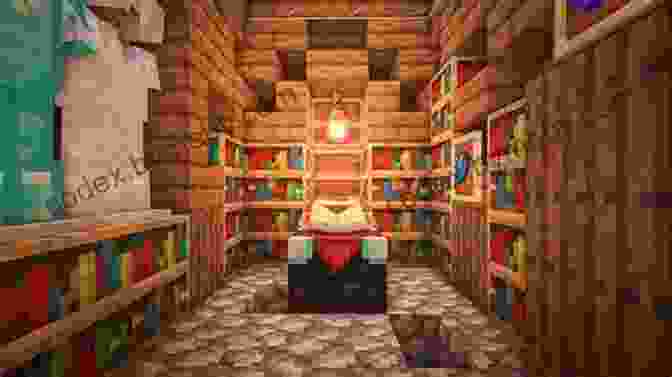 Image Of A Dimly Lit Enchantment Room, With A Glowing Enchantment Table And Swirling Runes. The Unofficial Holy Bible For Minecrafters: New Testament: Stories From The Bible Told Block By Block (Unofficial Minecrafters Holy Bible)