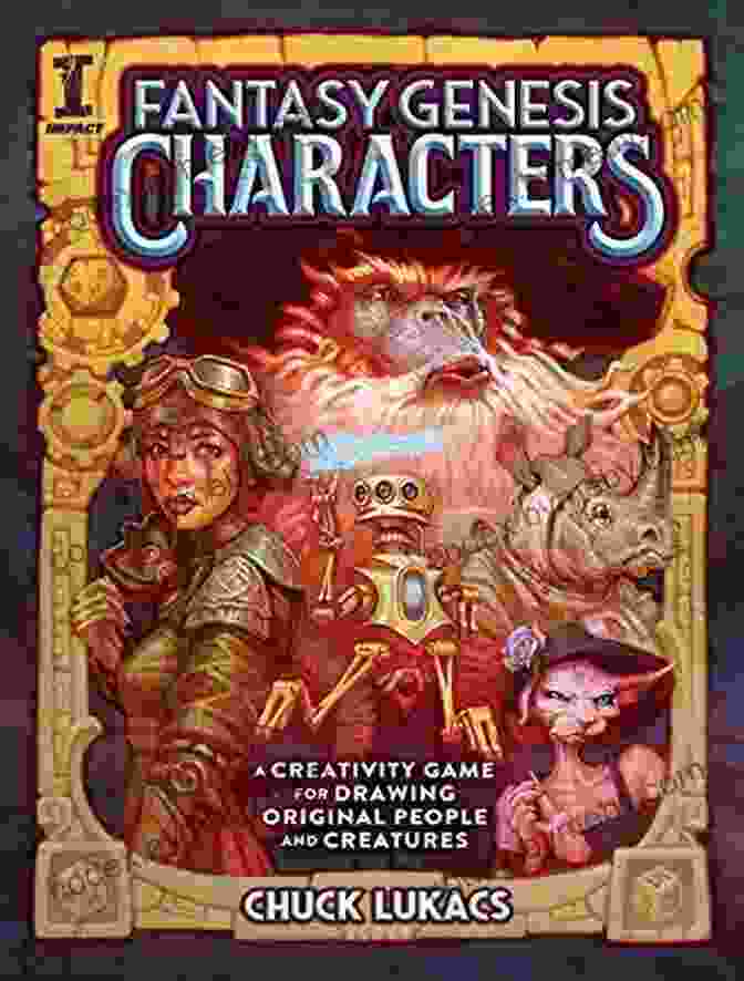 Image Of The Cover Of 'The Creativity Game For Drawing Original People And Creatures' Displaying Vibrant And Imaginative Drawings Of People And Creatures Fantasy Genesis Characters: A Creativity Game For Drawing Original People And Creatures