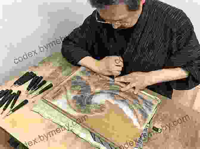 Ukiyo E Artist Carving A Woodblock. Tales Of The Japanese (Illustrated)