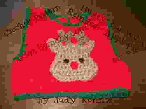 Crochet Pattern Huggy Bib With Reindeer Applique